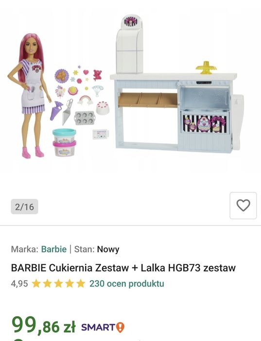 Barbie cukiernia zestaw z lalką