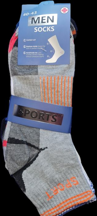 5 par skarpety męskie bawełna rozmiar 40-43, Men socks sports