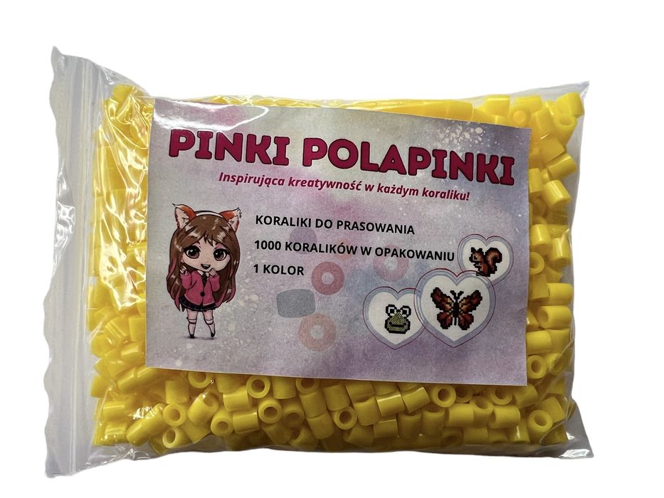 Koraliki do prasowania 1000 szt. Pinki Polapinki Midi Kolor Żółty