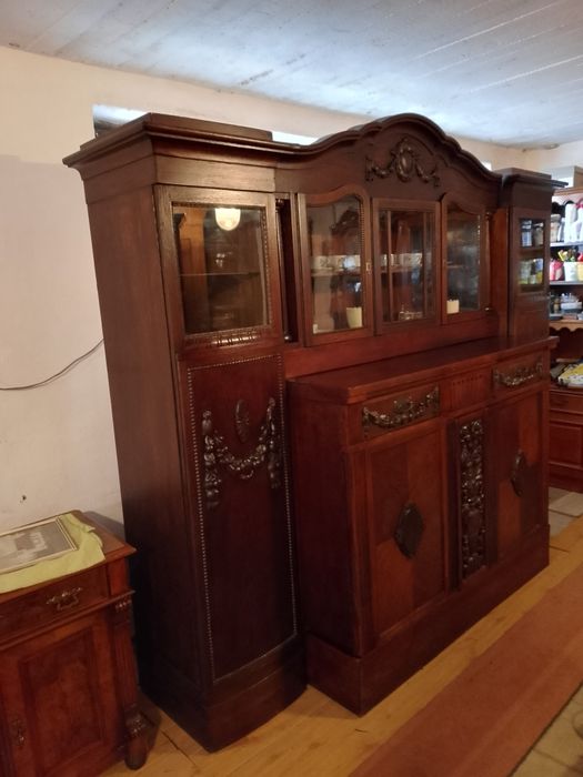 Stary piękny kredens dębowy 4 części