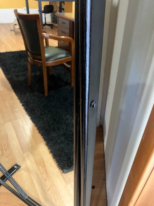 Espelho de corpo inteiro 160x60 metal preto com inclinação