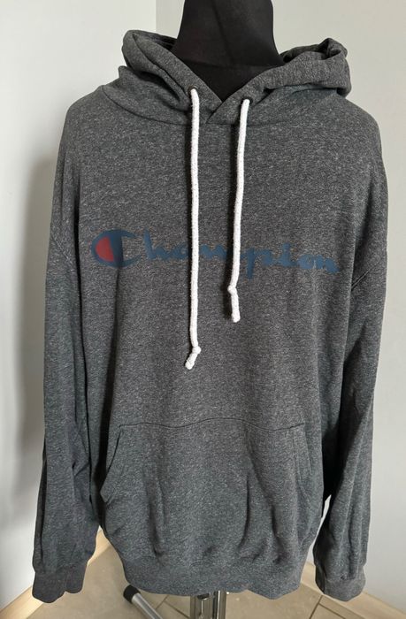 Champion bluza kangurka grafit z kapturem , logo XL męska, super stan