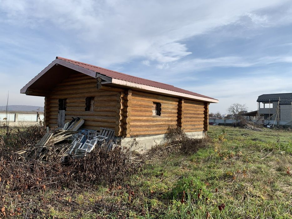 Деревʼяний будинок із дикого зрубу