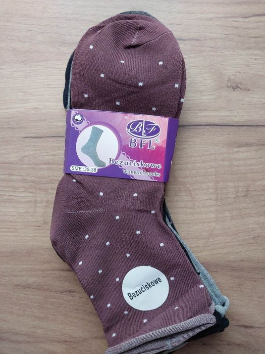Skarpety damskie bawełniane bezuciskowe