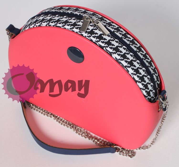 Elegancki organizer OBAG MOON LIGHT pepitka granat biały wkład OMAY