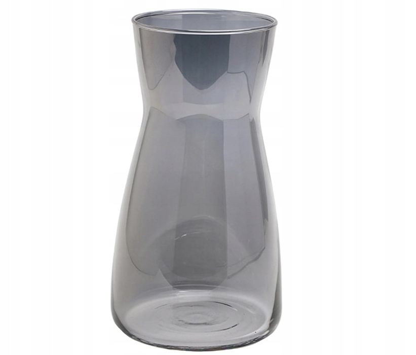 Szklany wazon na kwiaty 20 cm, Przydymiony, Minimalistyczny
