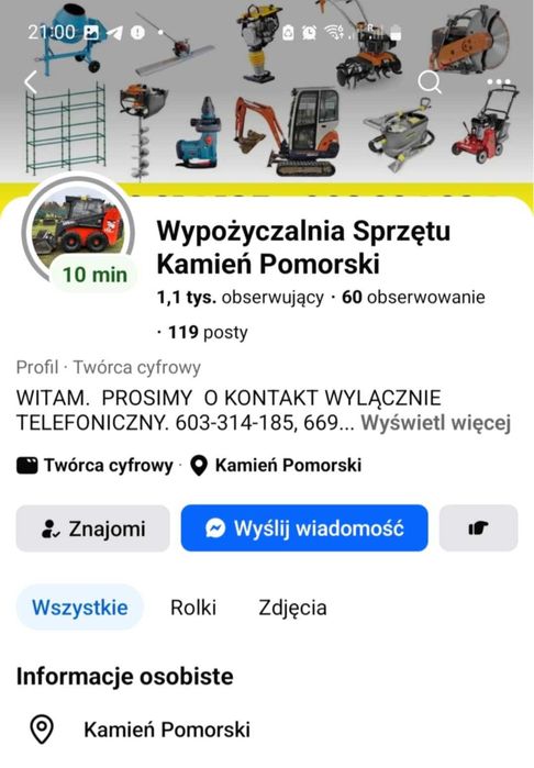 Prace ziemne. Wynajem minikoparki, miniładowarki bez operatora.