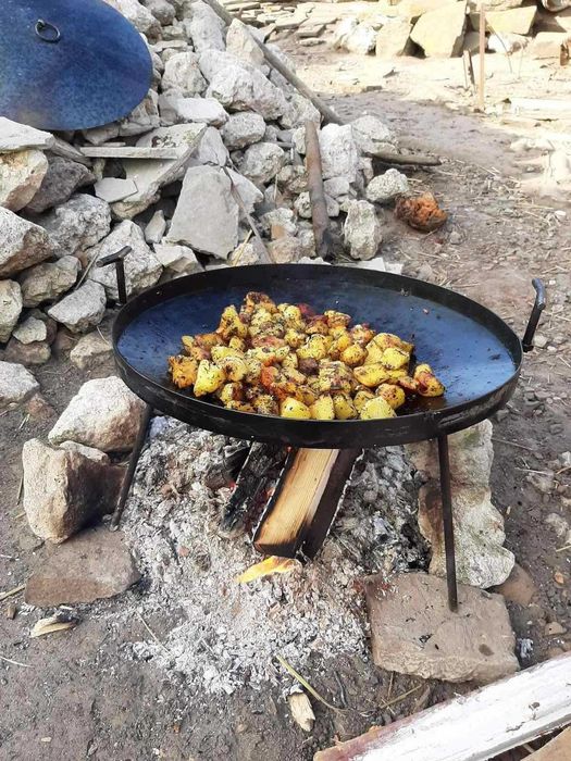 Сковорода 40см + кришка + чохол пательня гриль для природи пікніка