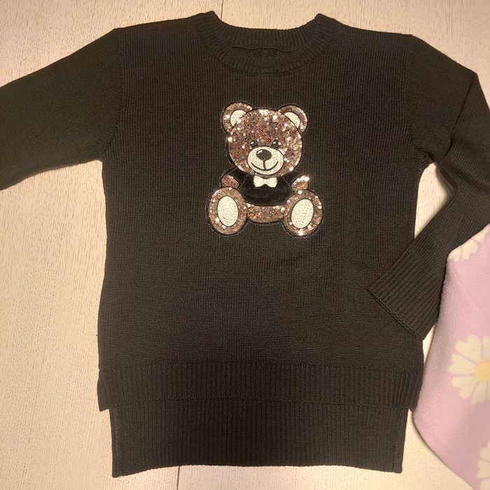 Sweter czarny miś sweter rozm. 140 zestaw