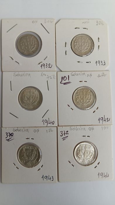 11 moedas de 2,50 escudos caravelas.