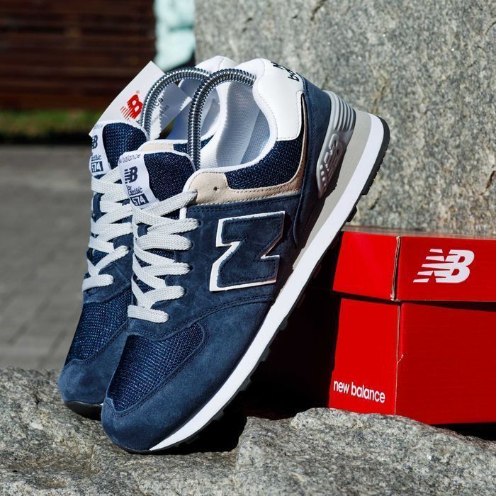 (1924) Кросівки New Balance 574 сині (36-41) NB nb нб ню беленс
