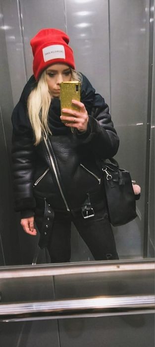 Czerwona czapka Calvin Klein Jeans  jesień zima