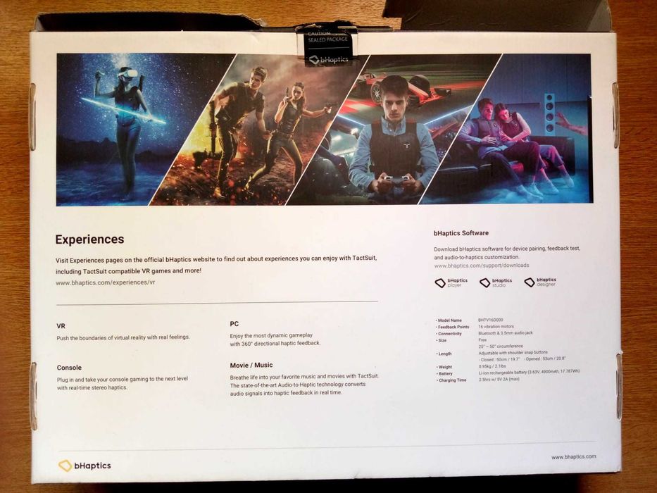Bhaptics Tactsuit X16 Colete Háptico Sem Fios