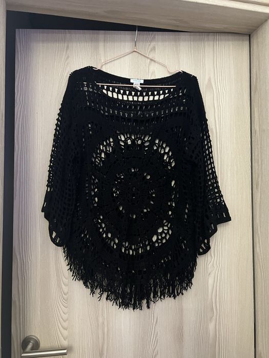 Blusa em croché Selmark preta