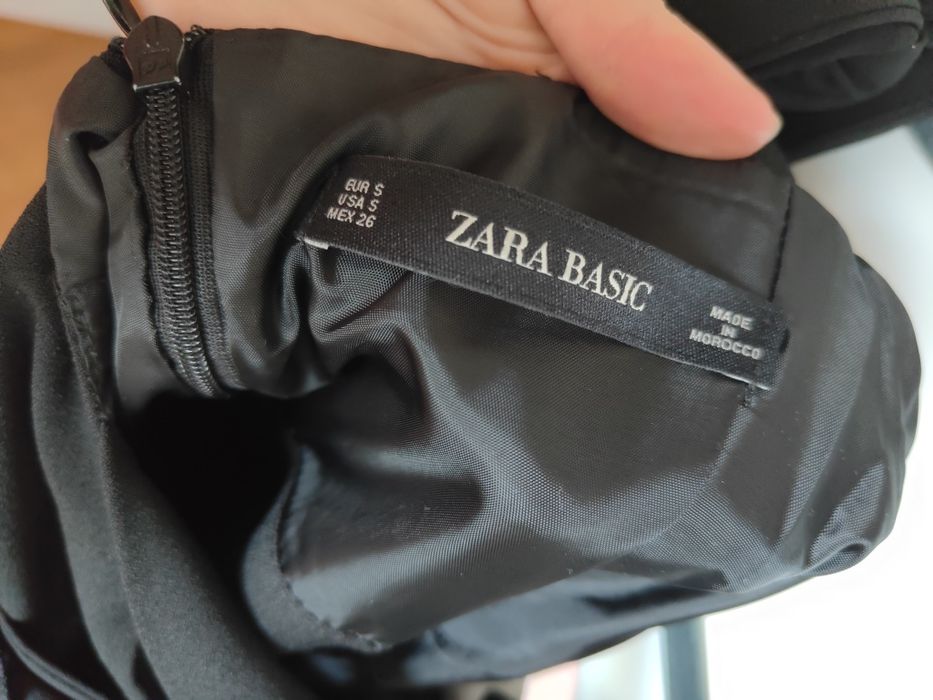 Zara S Czarny elegancki kombinezon z szerokimi nogawkami kuloty