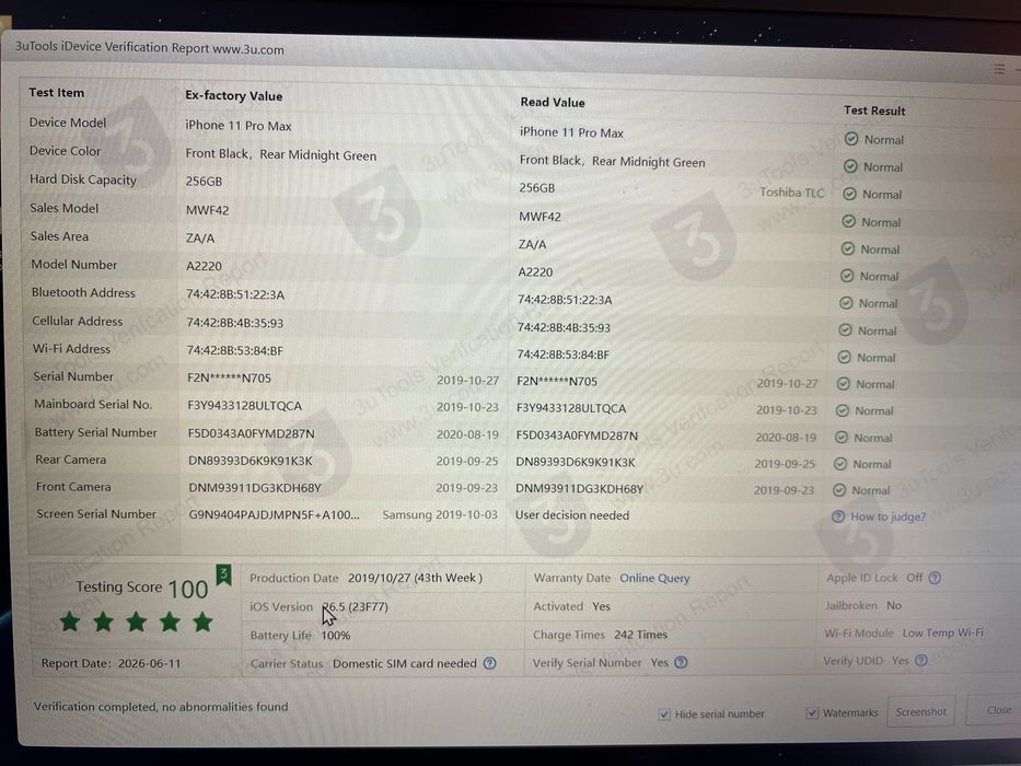 Iphone 11 Pro Max 256 2сім, 100% батарея, повний комплект, чек