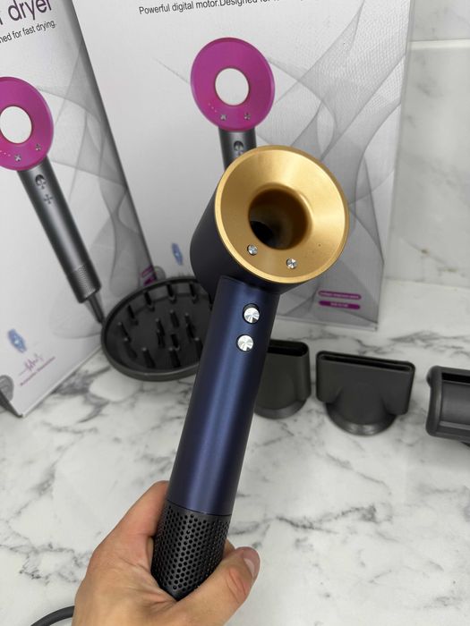 Фен-стайлер 5 насадок синій, професійний догляд,Super Hair Dryer