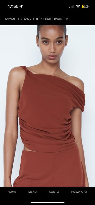 Top burgundowy rdzawy zara S/36