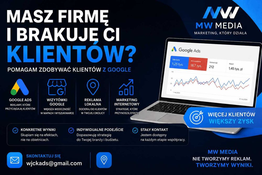 Zdobądź więcej klientów z Google | Google Ads i Wizytówki