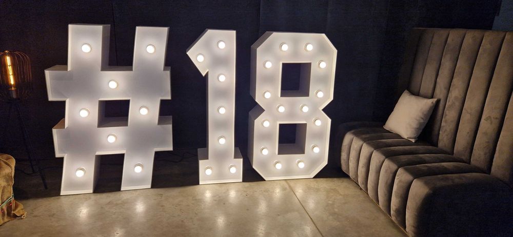 Wynajem cyfr LED „18” – idealne na osiemnastkę!