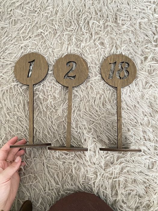 Номерки на стіл (1-18), деревʼяні
