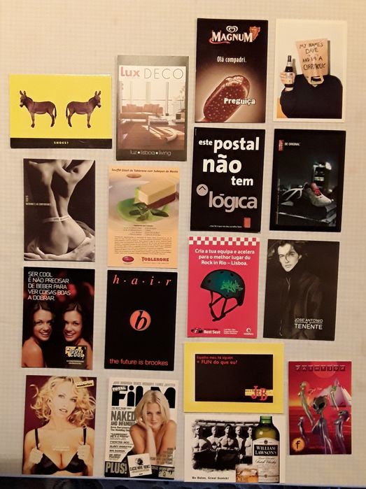 Postais com publicidade a várias marcas