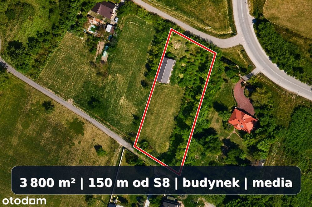 MARZENIN 3 800 m² . DZIAŁKA NR 205 . MPZP 5RM . 150 m OD S8