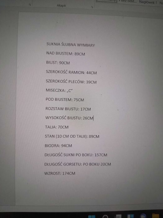 Suknia ślubna cyrkonie kamienie gorset r. 38