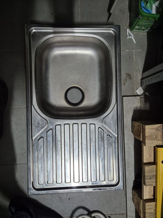 Zlewozmywak aluminiowy z ociekaczem 76x43cm