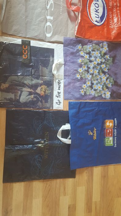 Foliowe plastikowe torby reklamowe - 17 szt.