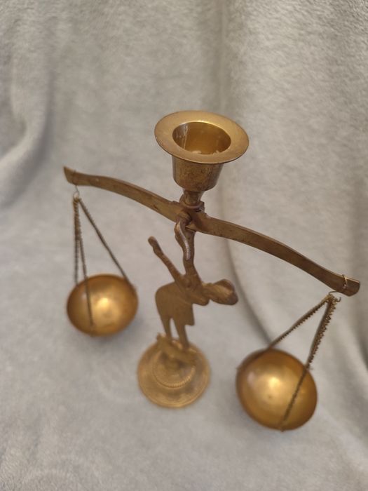 Świecznik waga mosiądz
