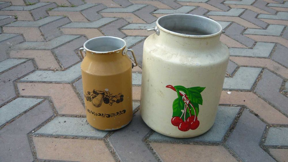 2 x kanka bańka na mleko aluminiowa zestaw