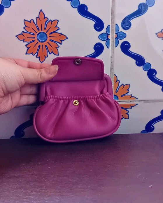 Carteira em pele PU roxa