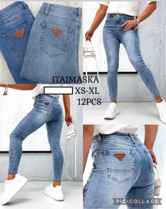 Spodnie jeans rurki L (40), Itaimaska niebieskie !!!