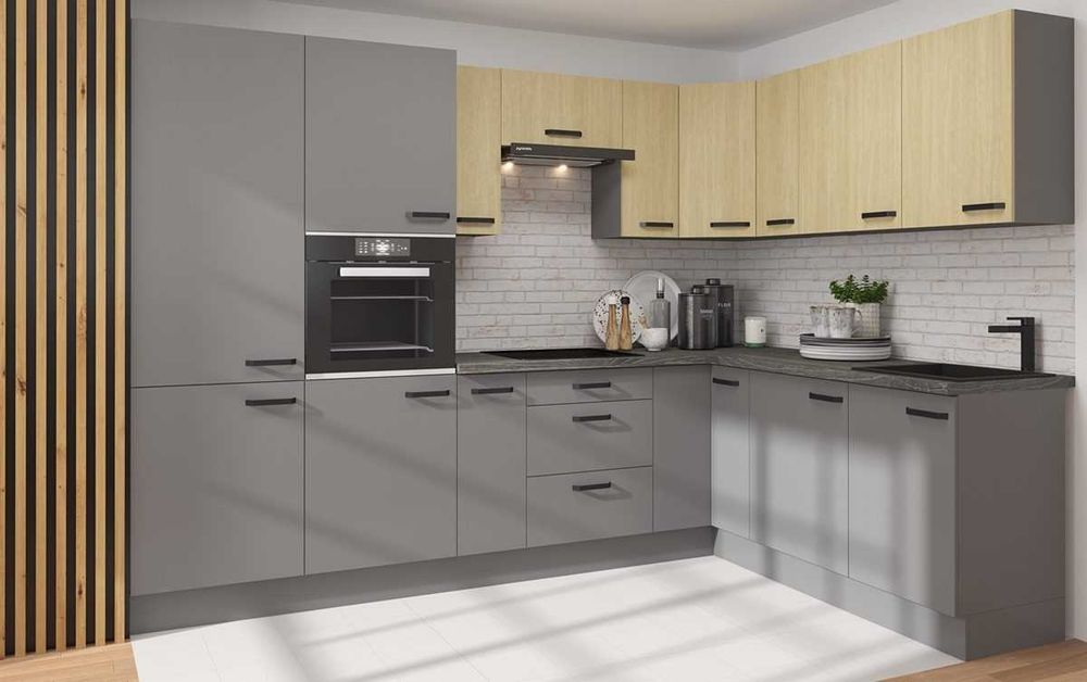 Zestaw mebli kuchennych NASTIA/SANDI kuchnia modułowa Antracyt