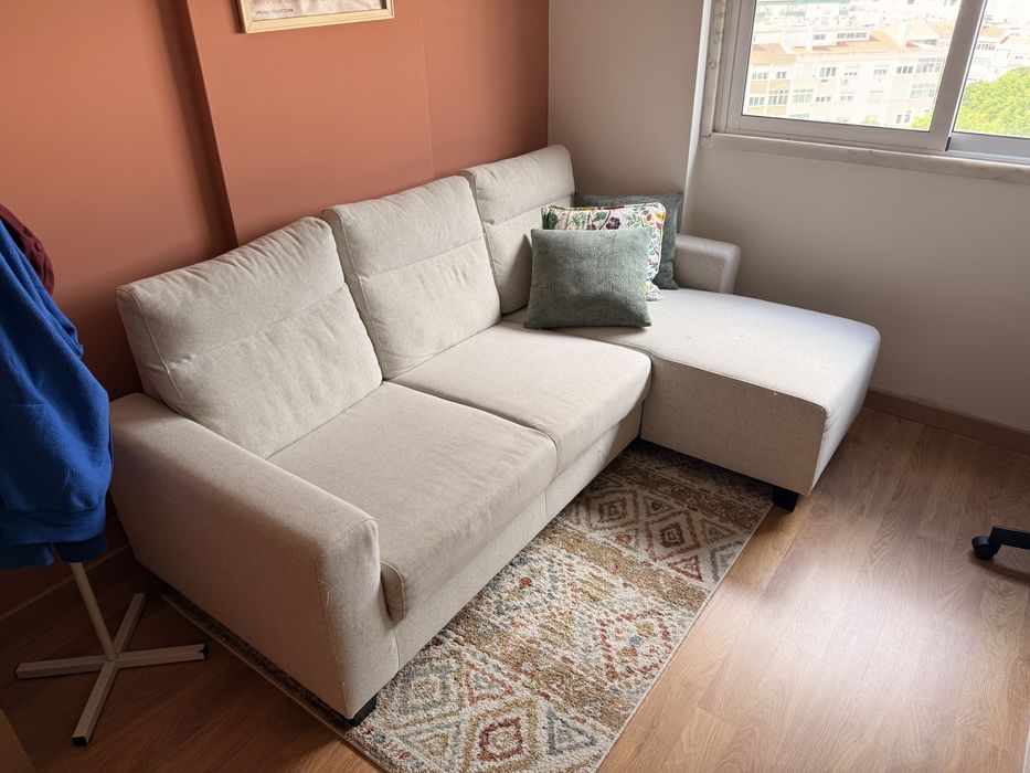 Sofá ikea bege chaise longue