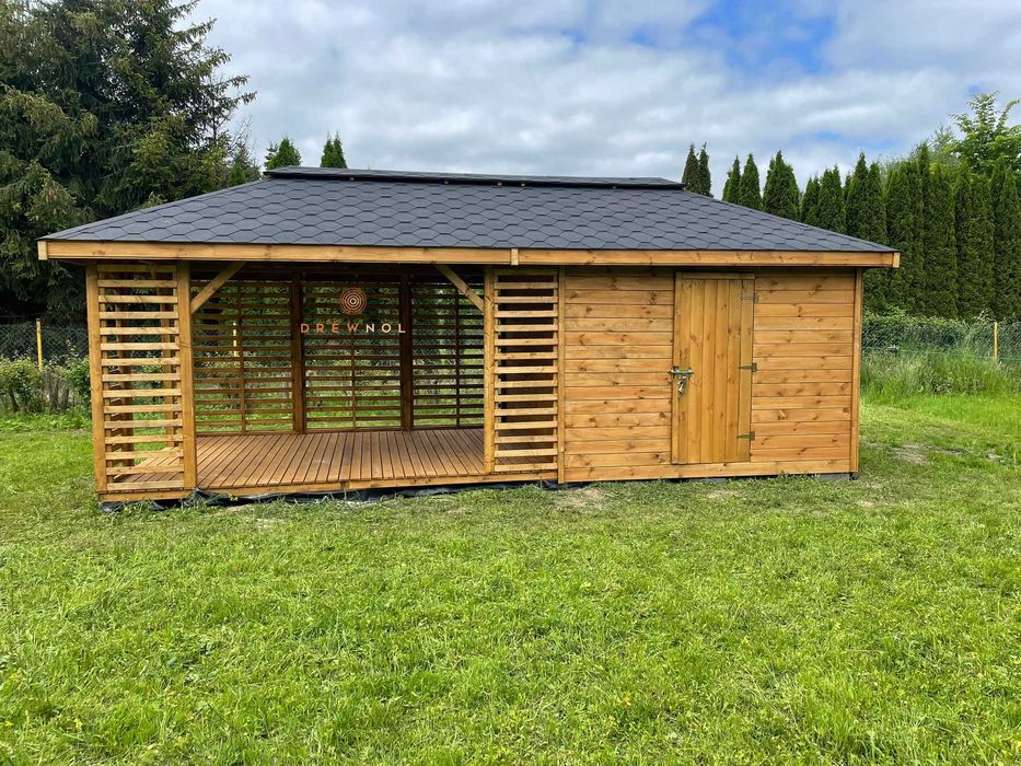 domek narzędziowy, altanka 2w1 , altanki,wiaty, altany 7m x 3mDREWNOL.