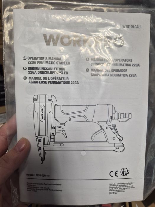 Пневматичний пістолет для скоб WORKPRO 22GA