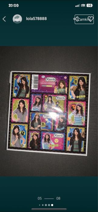 Nowe naklejki kolekcjonerskie selena gomez z dawnych lat