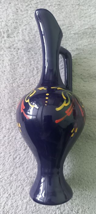 Кувшин из СССР синий с рисунком для коллекции