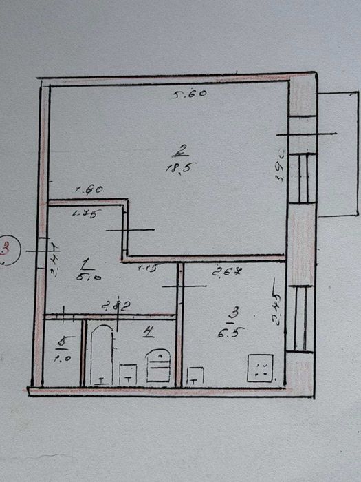 Однокомнатная квартира левый берег на втором этаже