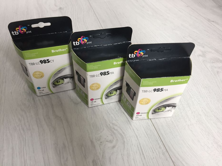 tusze brother tbb lc985 do drukarki zestaw 3 sztuki oryginalne