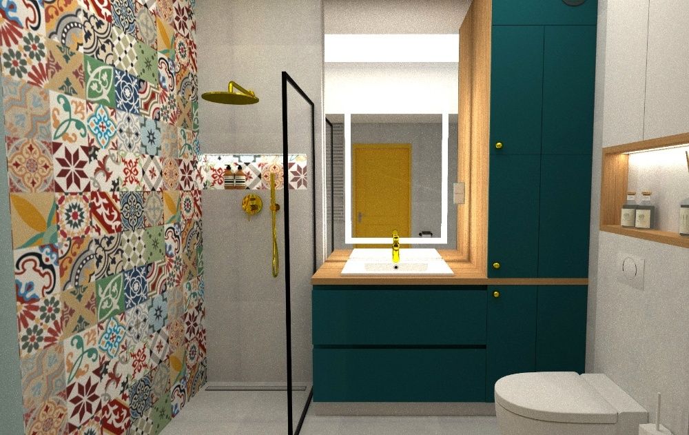 Projekt wnętrz, wizualizacje 3D kuchni, łazienki, salonu, home staging