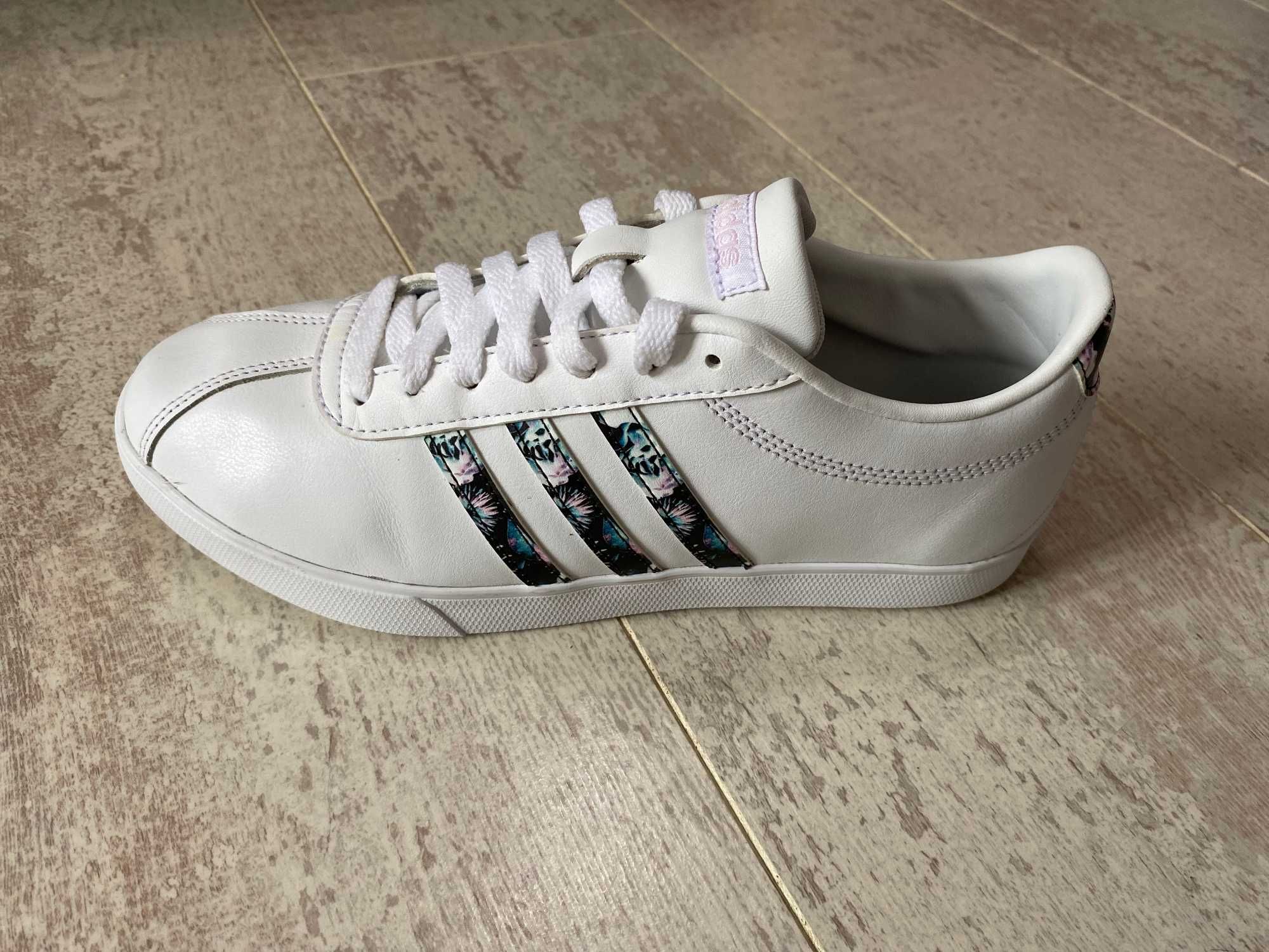 Adidas court set top leather trainers ladies