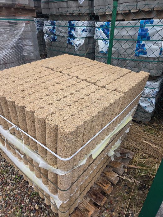Obrzeże palisadowe 8x30x50, księżycowe karmel Okazja !