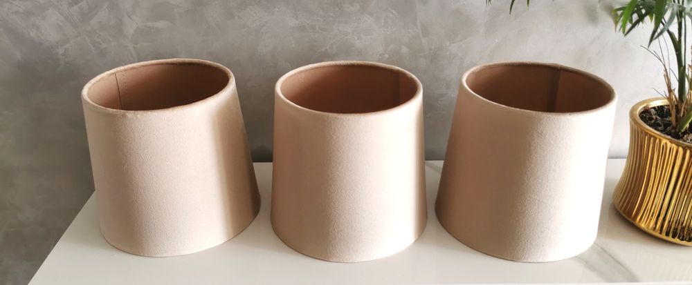 3x Abażury welurowe beżowe