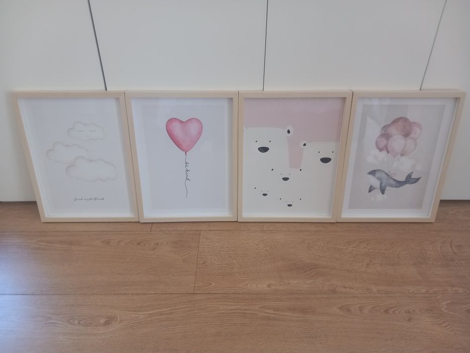 Conjunto 4 quadros infantis