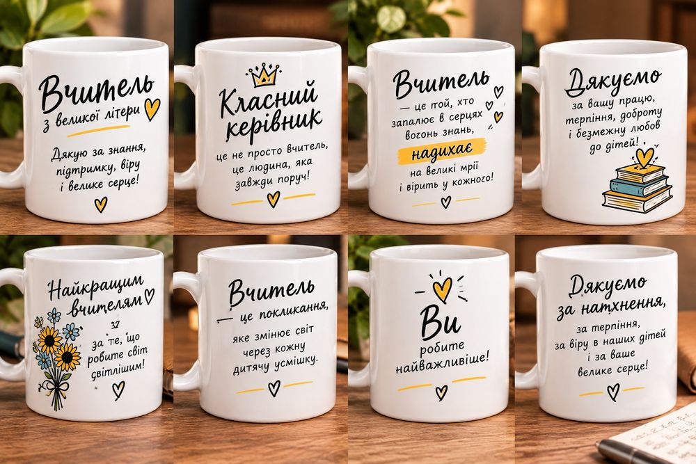 «Чашка для вчителя з написом | Подарунок вчителю | Індивідуальний дизайн