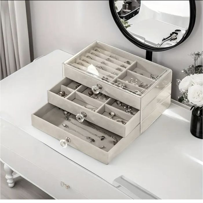 трирівневий акриловий органайзер шкатулка для прикрас