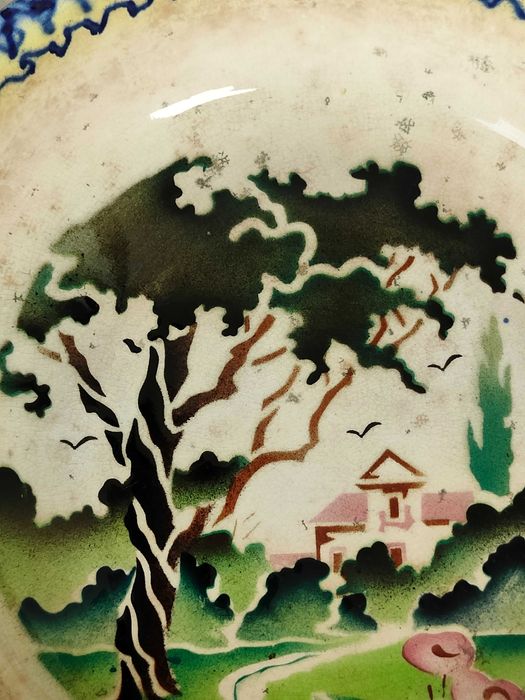 Prato de Cozinha | Decoração a Aerógrafo | Fábrica Lusitânia